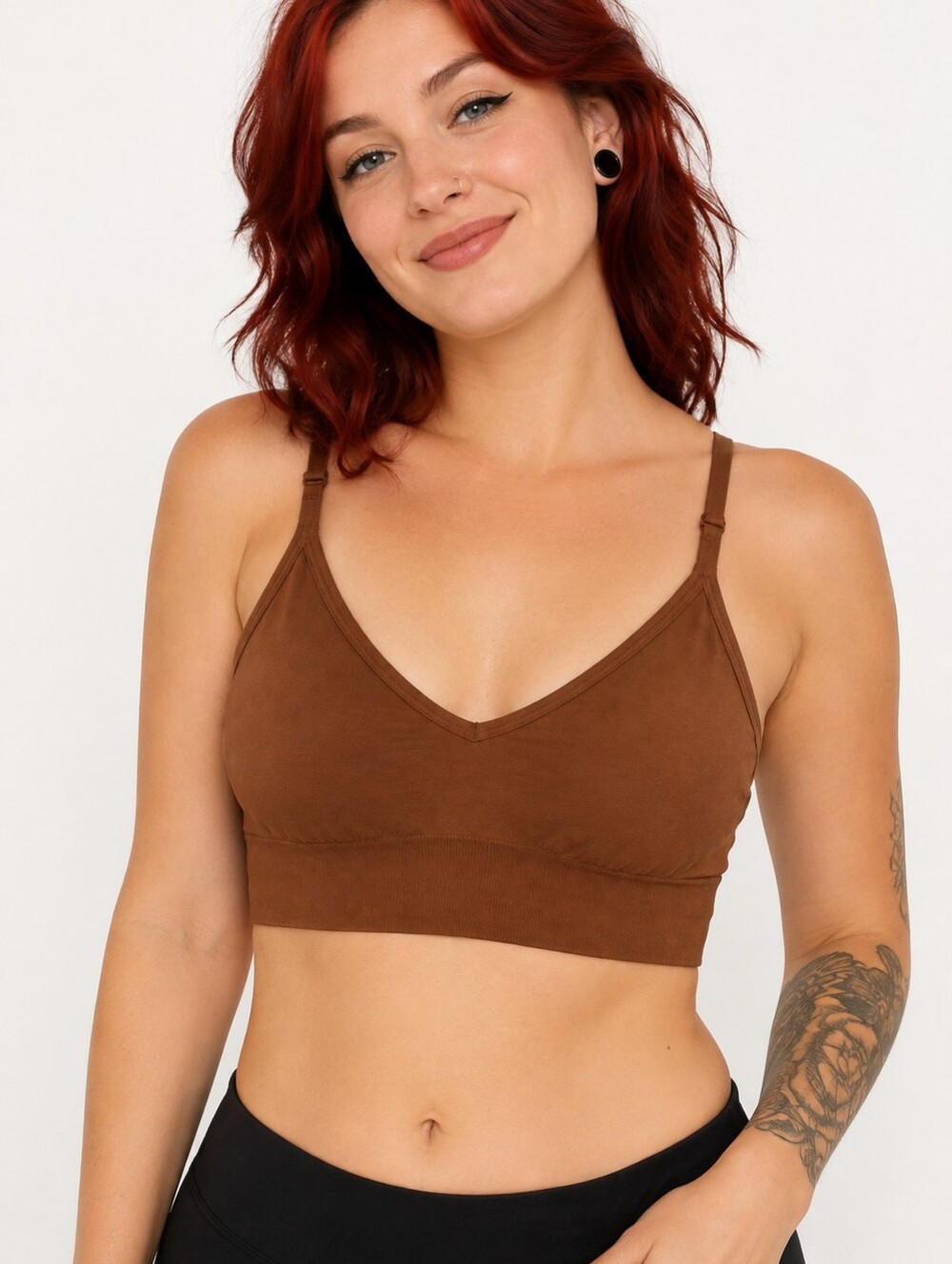 Lululemon Women’s Seamless Brown Bralette - Comfortable Everyday Support